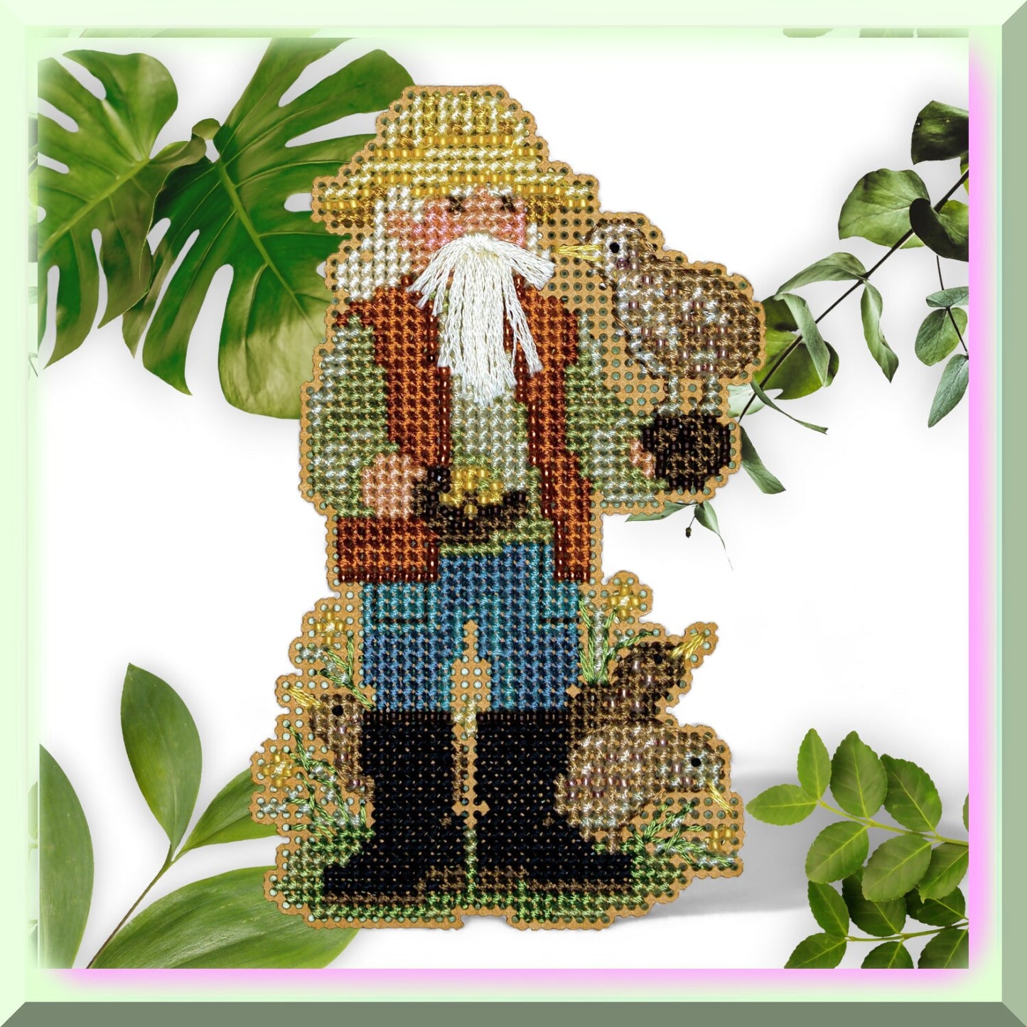 Kiwi Cross Stitch Ornament Kit for Beginners