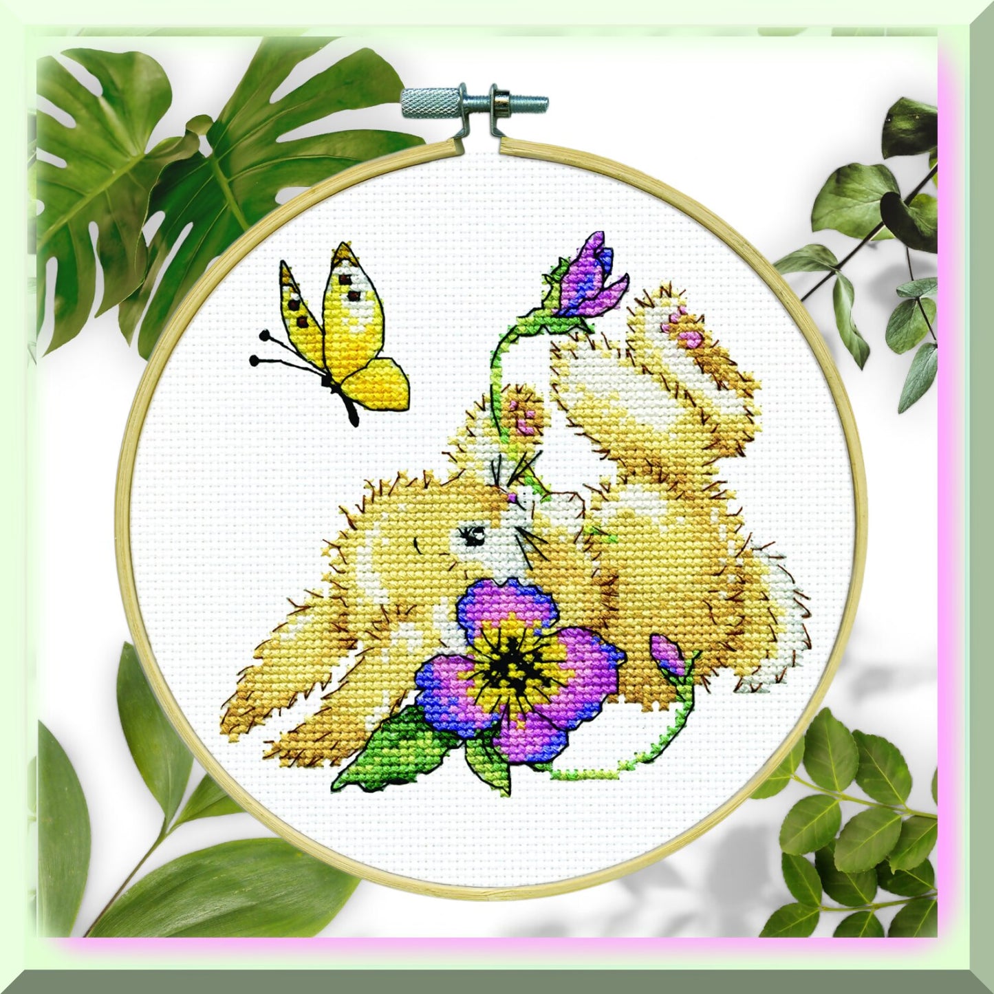 Whimsical Bunny Cross Stitch Kit for Beginners
