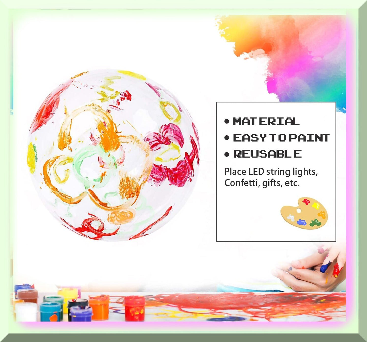 10 Set Warm White LED Balloons with 15 Clear Bobo Balloons