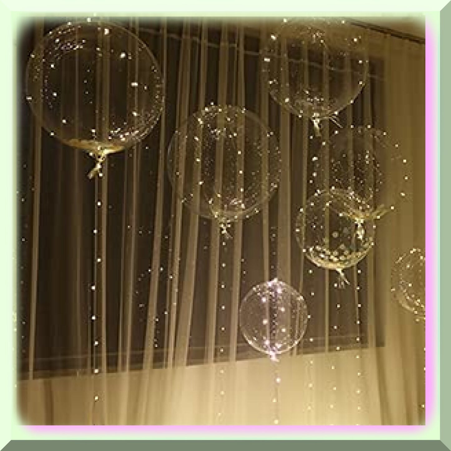 10 Set Warm White LED Balloons with 15 Clear Bobo Balloons