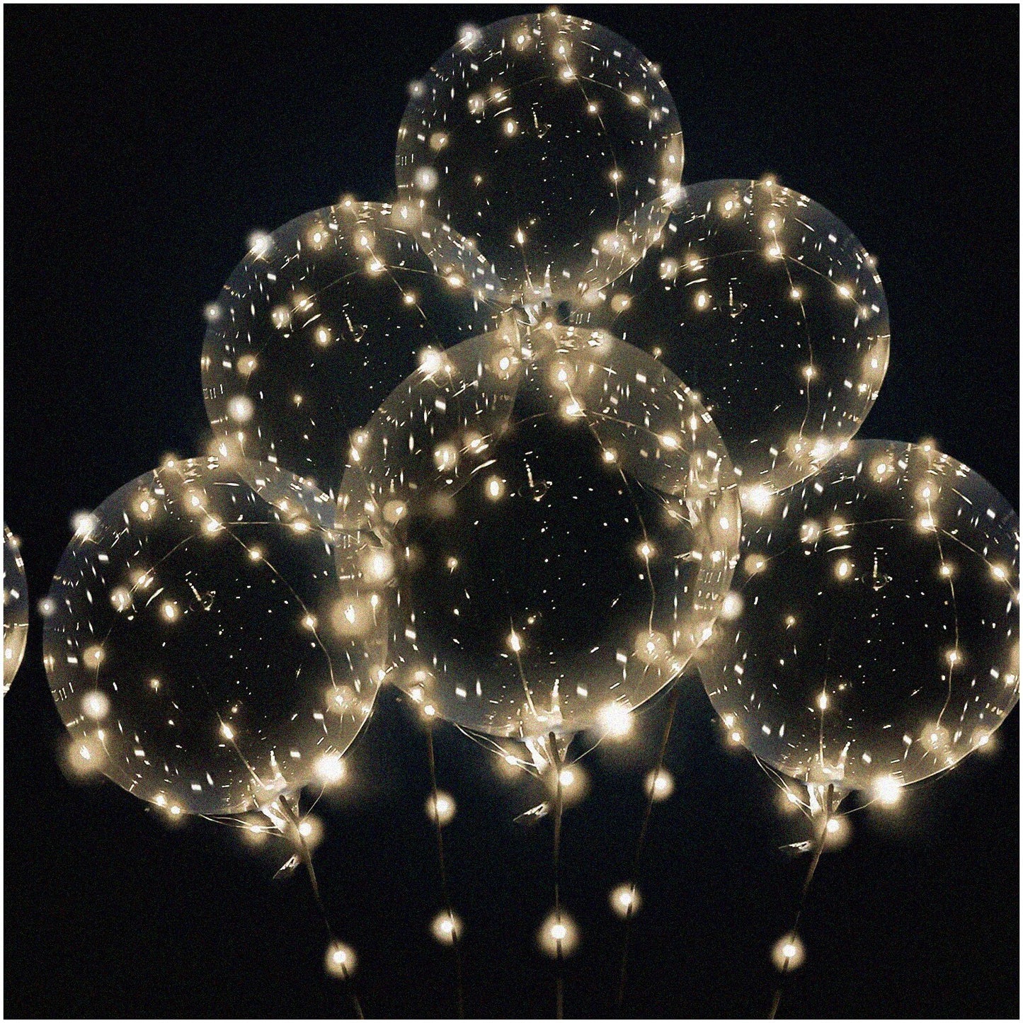 10 Set Warm White LED Balloons with 15 Clear Bobo Balloons