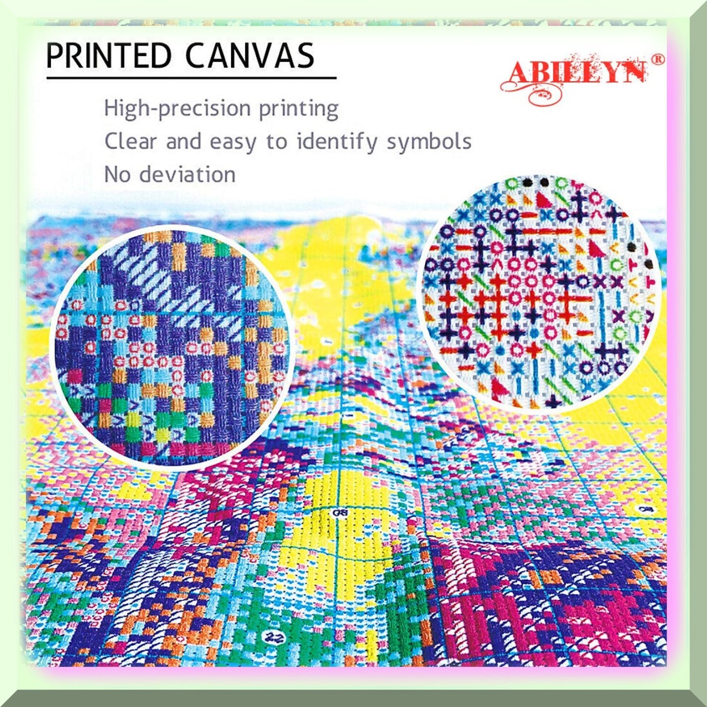 Stamped embroidery kit for beginners with pre-printed fabric
