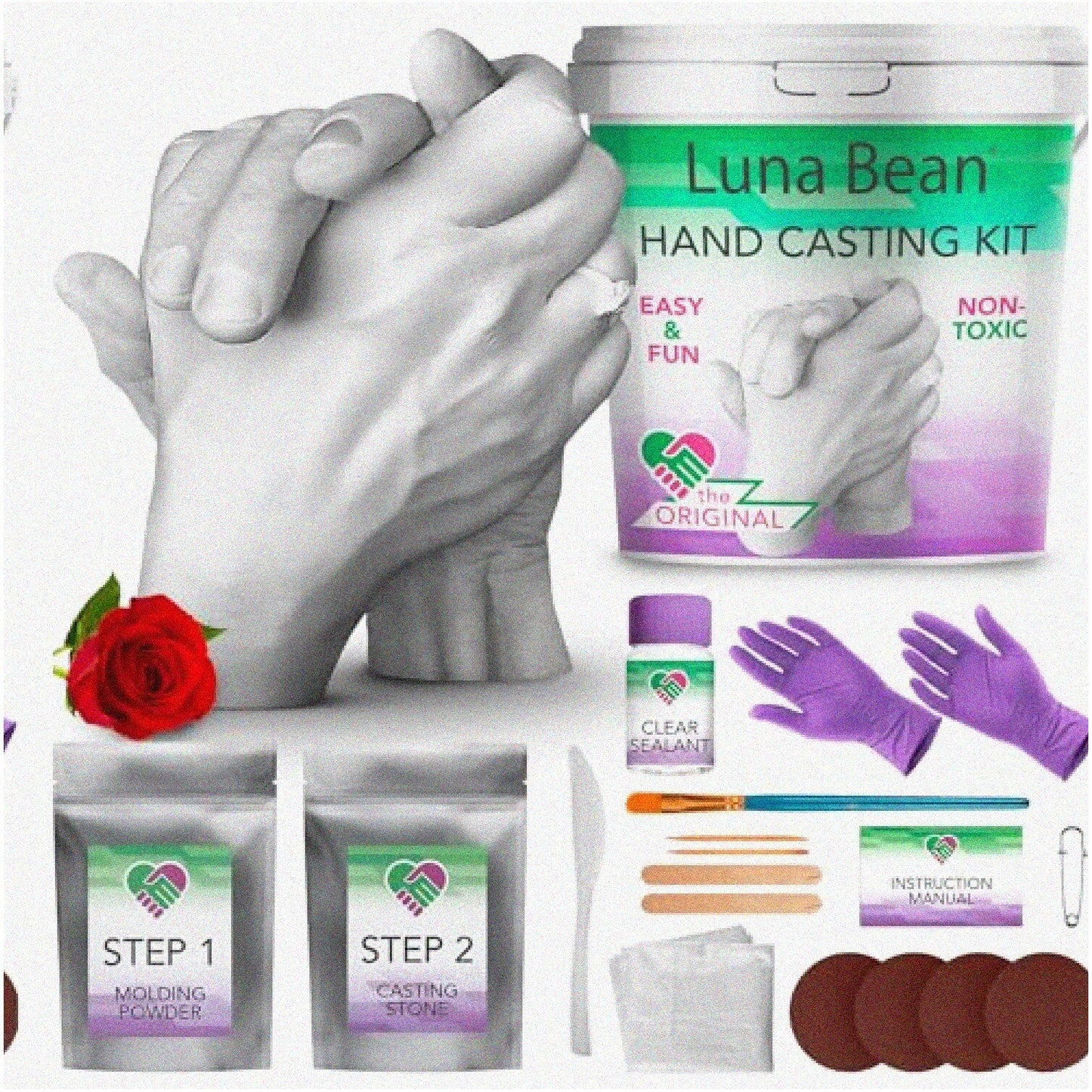 Hand Casting Kit for Couples, 2 Hands, Keepsake
