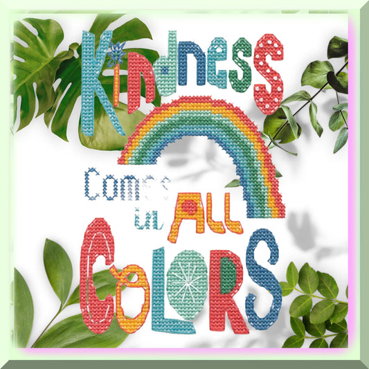 Kindness Cross Stitch Kit Compatible with 14 Count White Aida