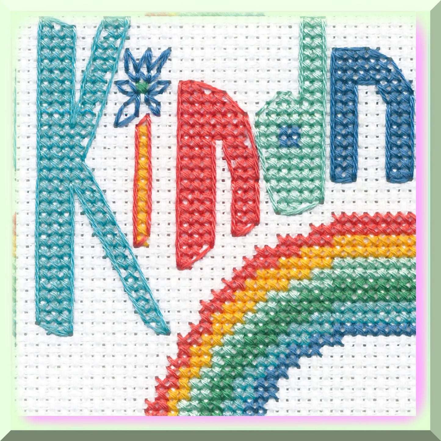 Kindness Cross Stitch Kit with 14 Count White Aida
