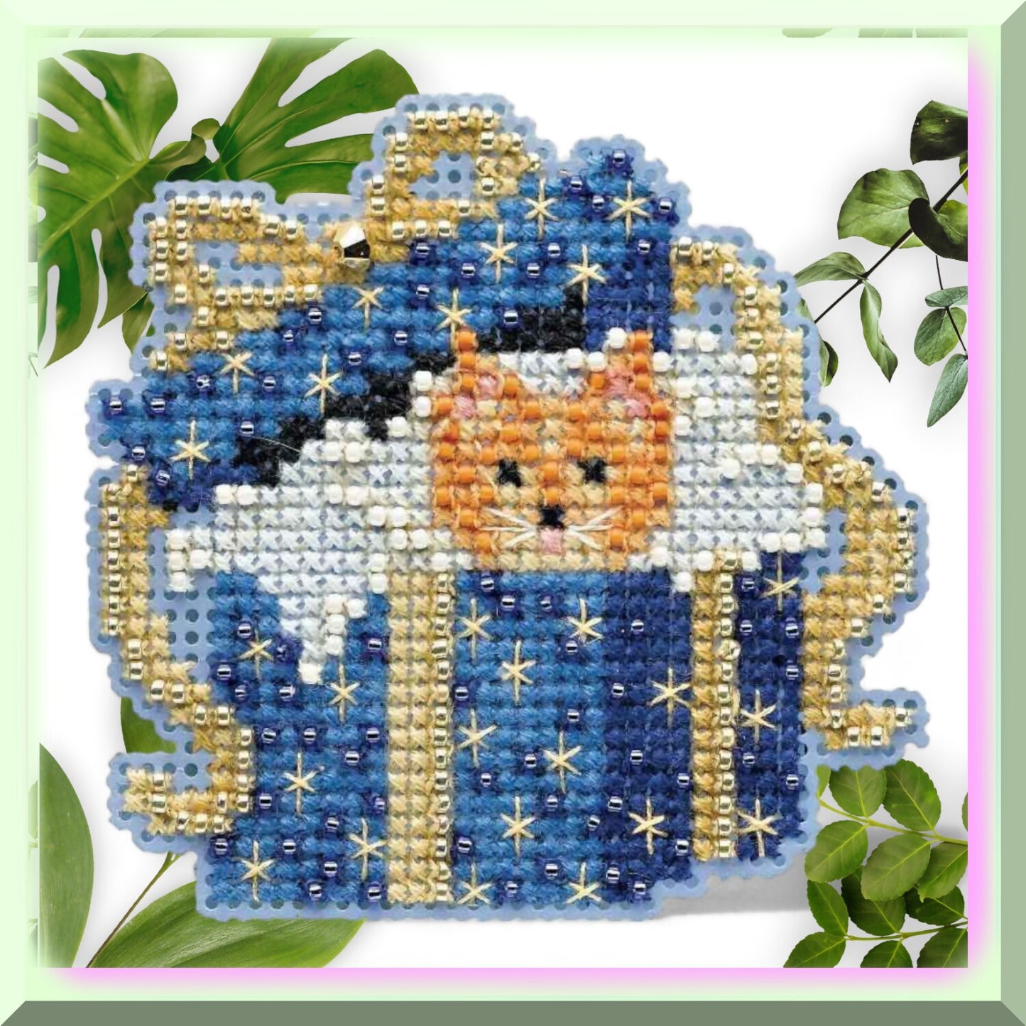 Beaded Cross Stitch Kit for Cat Lovers