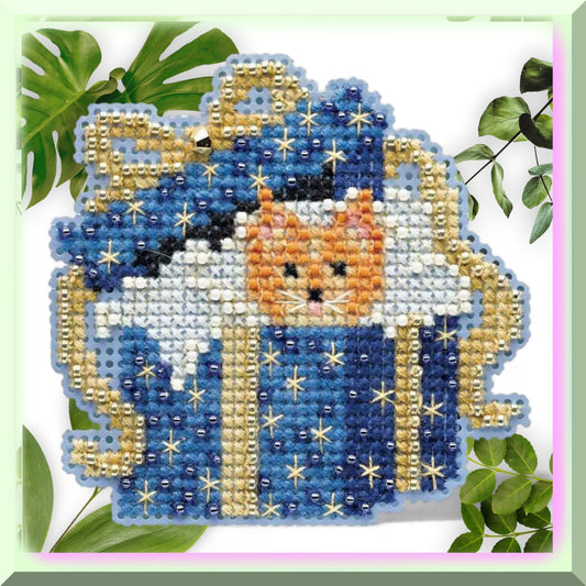 Beaded Cross Stitch Kit Compatible with Cat Lovers
