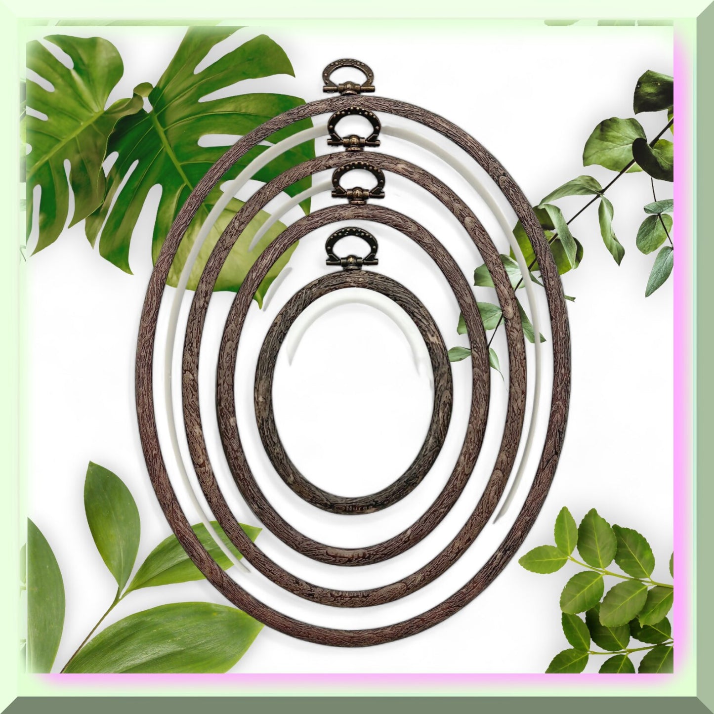 Wooden Stitch Frame Collection: 5-Piece Embroidery Hoop Set