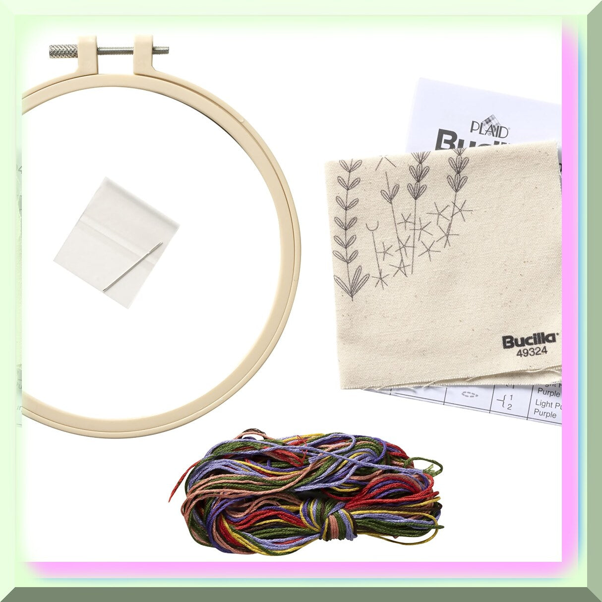 Spring Floral Butterfly Cross Stitch Kit with Embroidery Design
