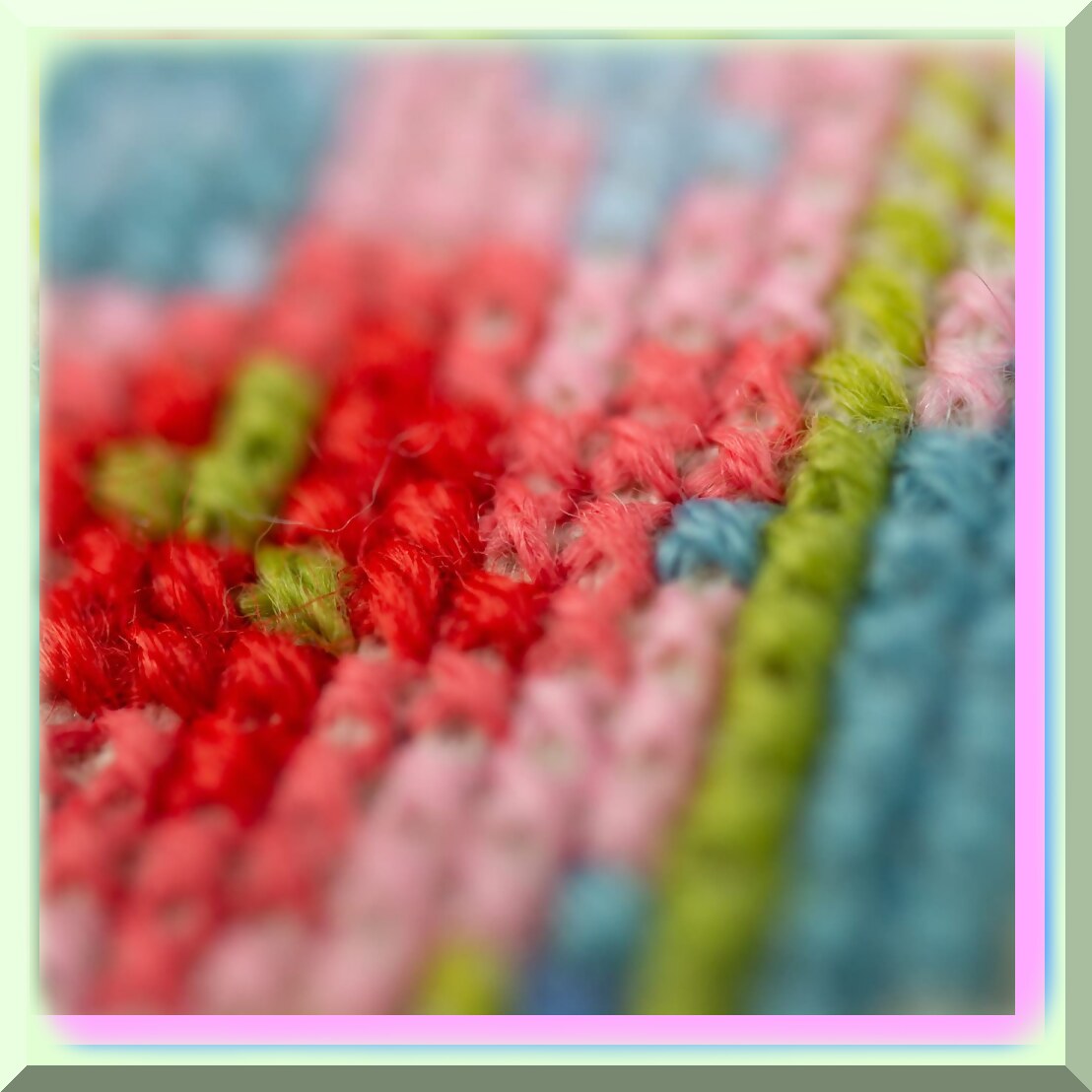 Spring Garden Cross Stitch Kit with Vibrant Colors on 14 ct Flaxen Aida