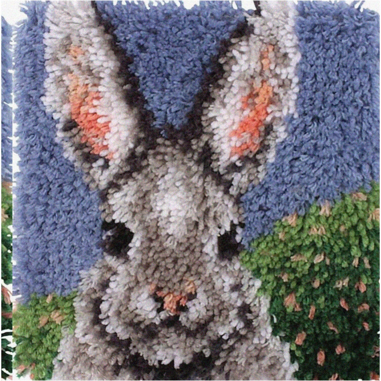 Grey Rabbit Latch Hook Rug Kit for Home Decor