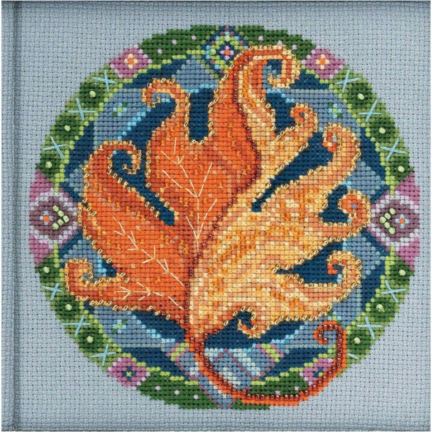 Autumn Harvest Cross Stitch Kit for Fall Holiday Decor