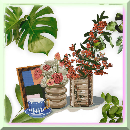 Love Life Roses Cross Stitch Kit