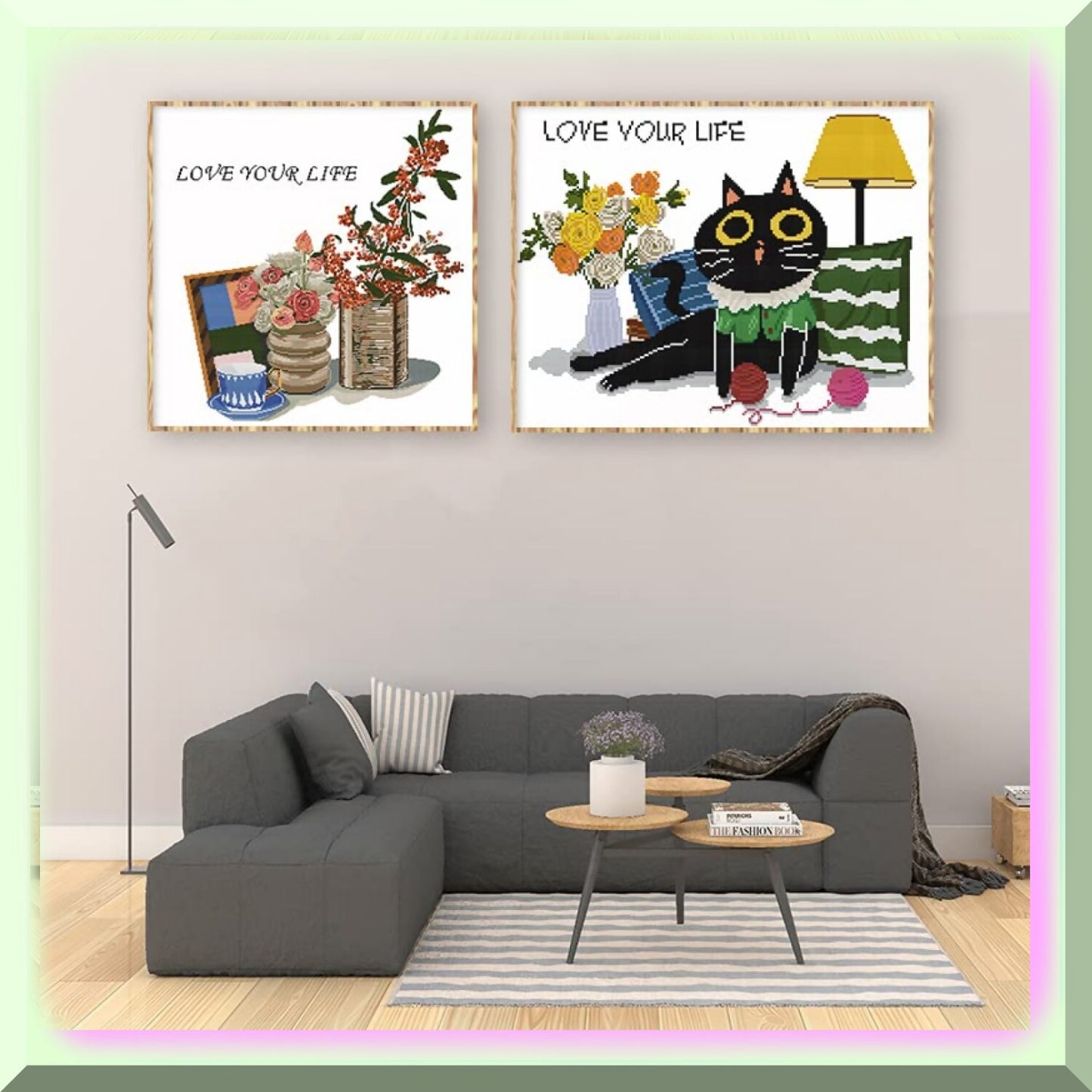 Love Life Roses Cross Stitch Kit for Beginners