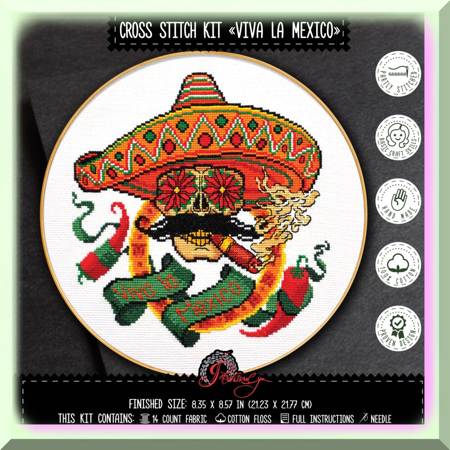Viva la Mexico Day of the Dead Cross Stitch Kit