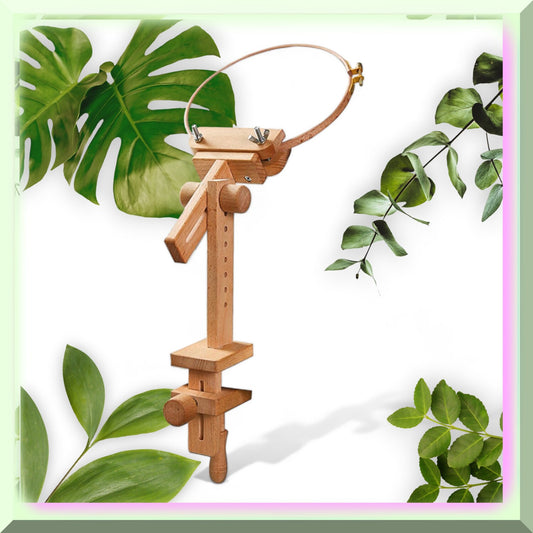 Wood Hoop Holder for Embroidery and Needlework