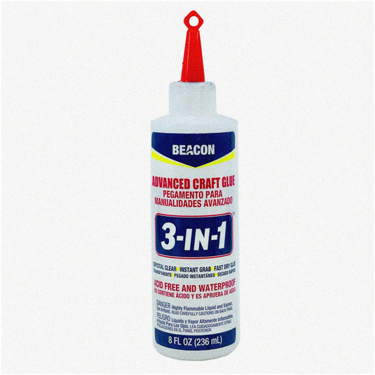 3-in-1 Clear Adhesive for Wood Ceramic Fabric 8oz
