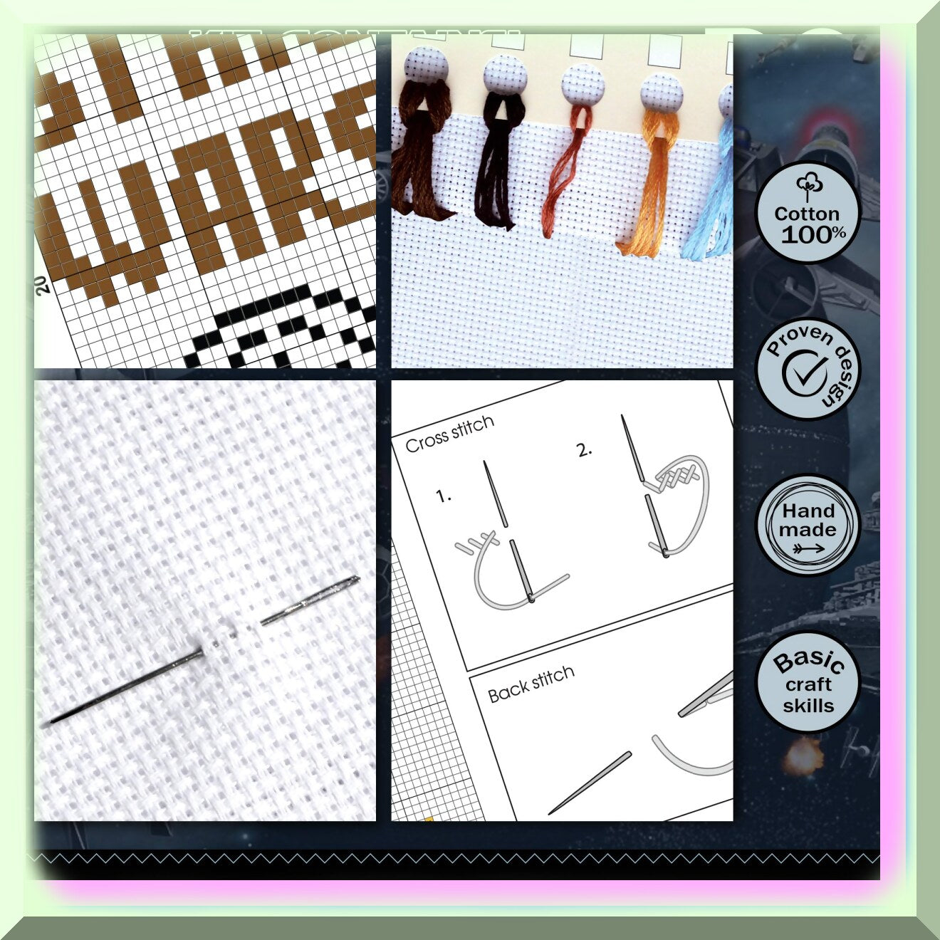 Star Wars Luke Skywalker Cross Stitch Bookmark Kit