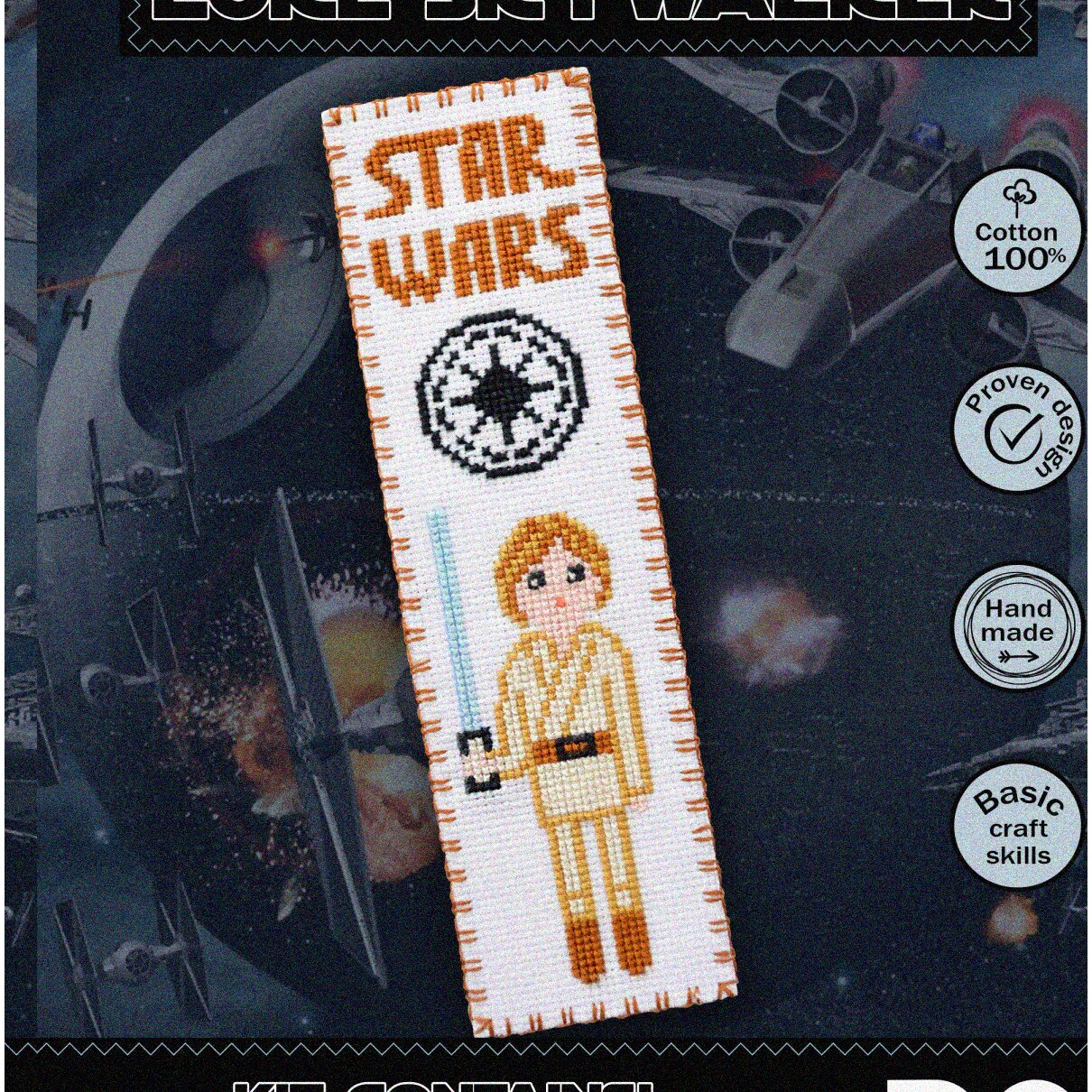 Star Wars Luke Skywalker Cross Stitch Bookmark Kit