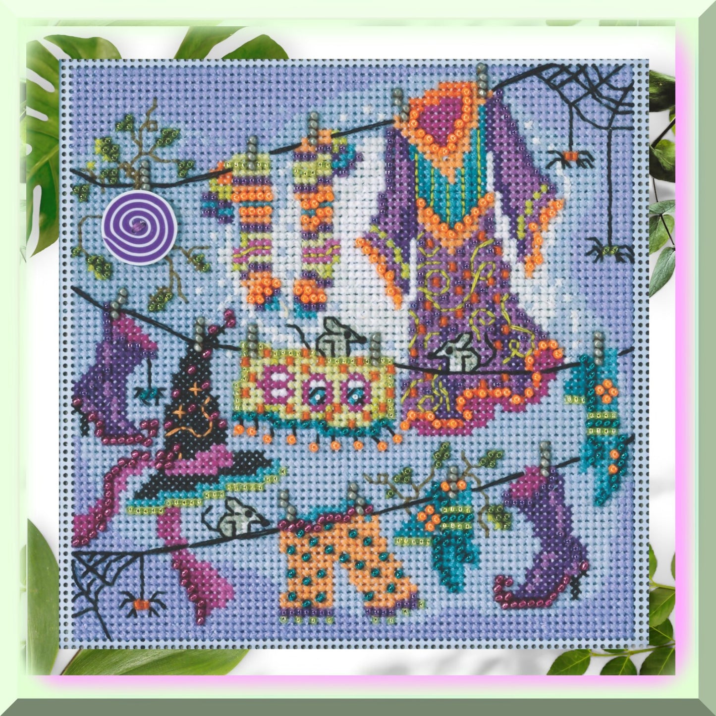 Autumn Beaded Cross Stitch Kit for Wall Art