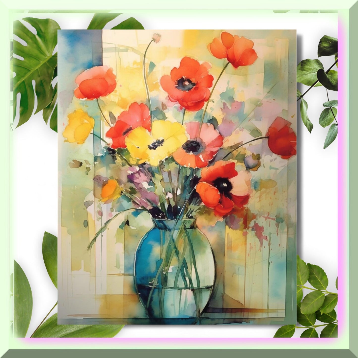 Vibrant Floral Paint by Number Kit for Adults