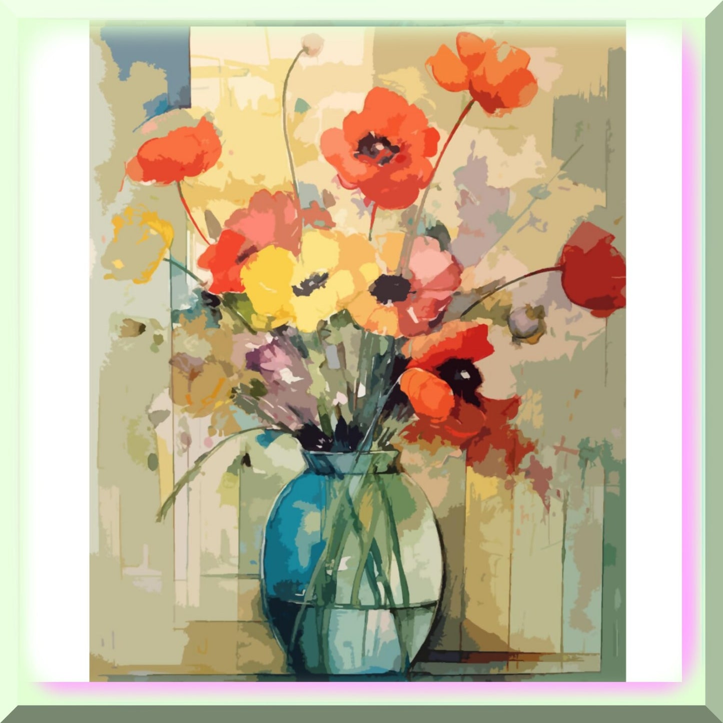 Vibrant Floral Paint by Number Kit for Adults
