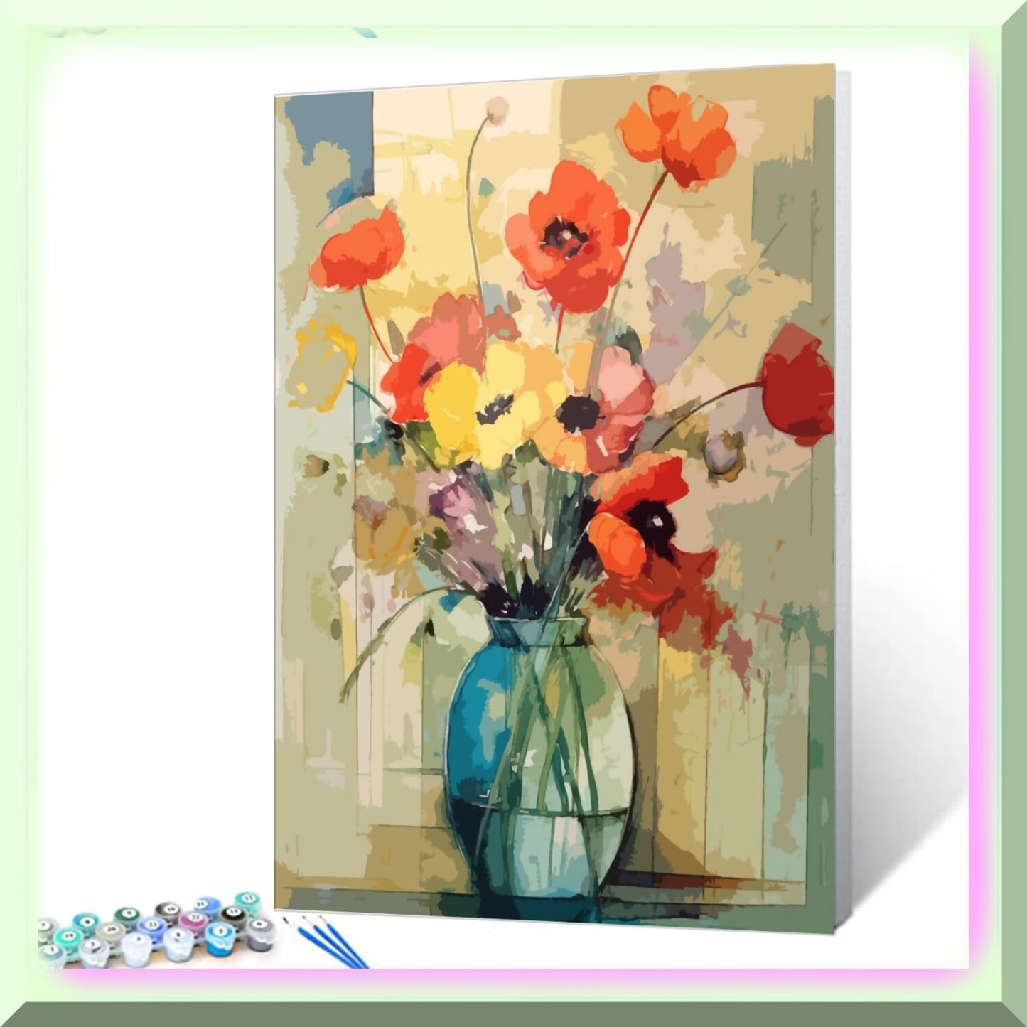 Vibrant Floral Paint by Number Kit for Adults