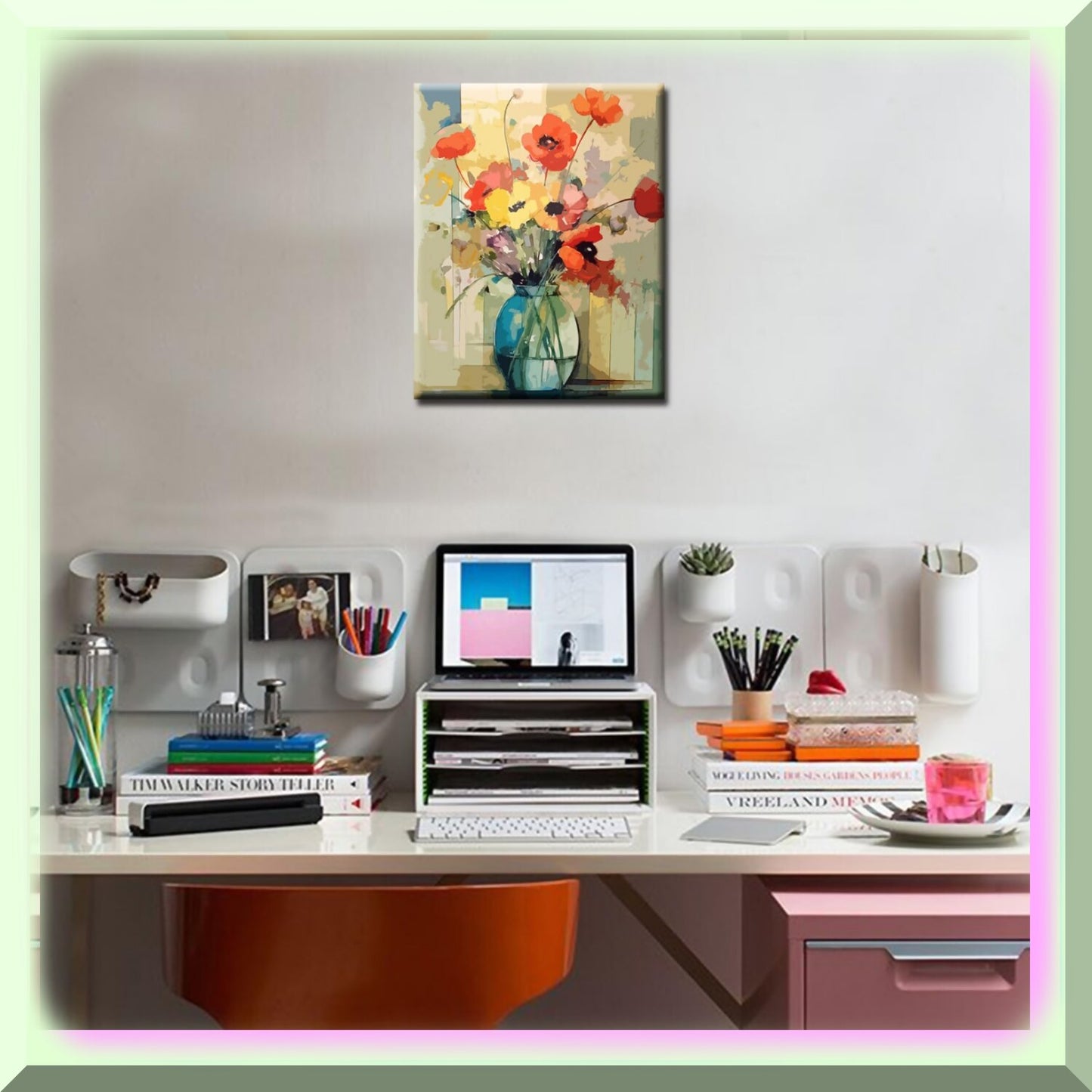 Vibrant Floral Paint by Number Kit for Adults