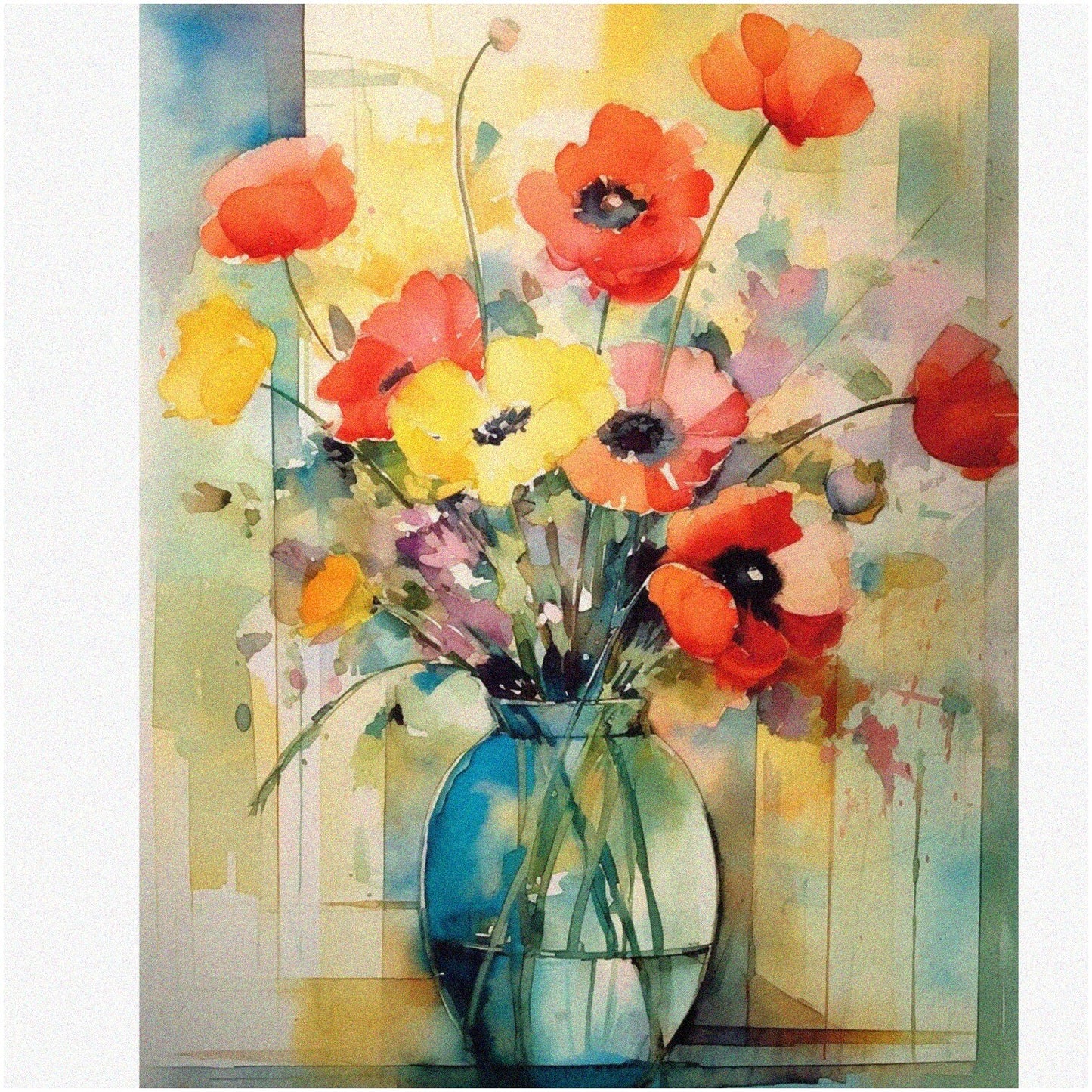 Vibrant Floral Paint by Number Kit for Adults