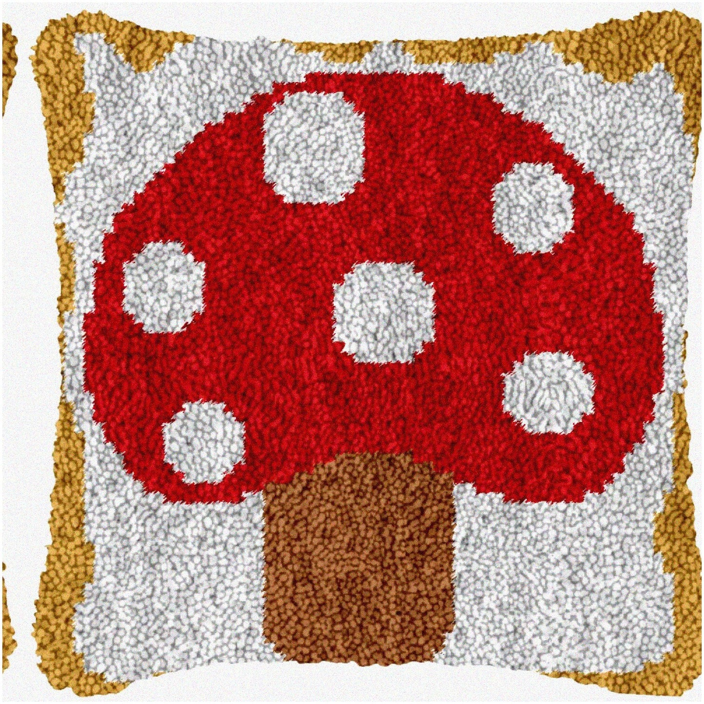 Mushroom Latch Hook Pillow Kit for Home Decor