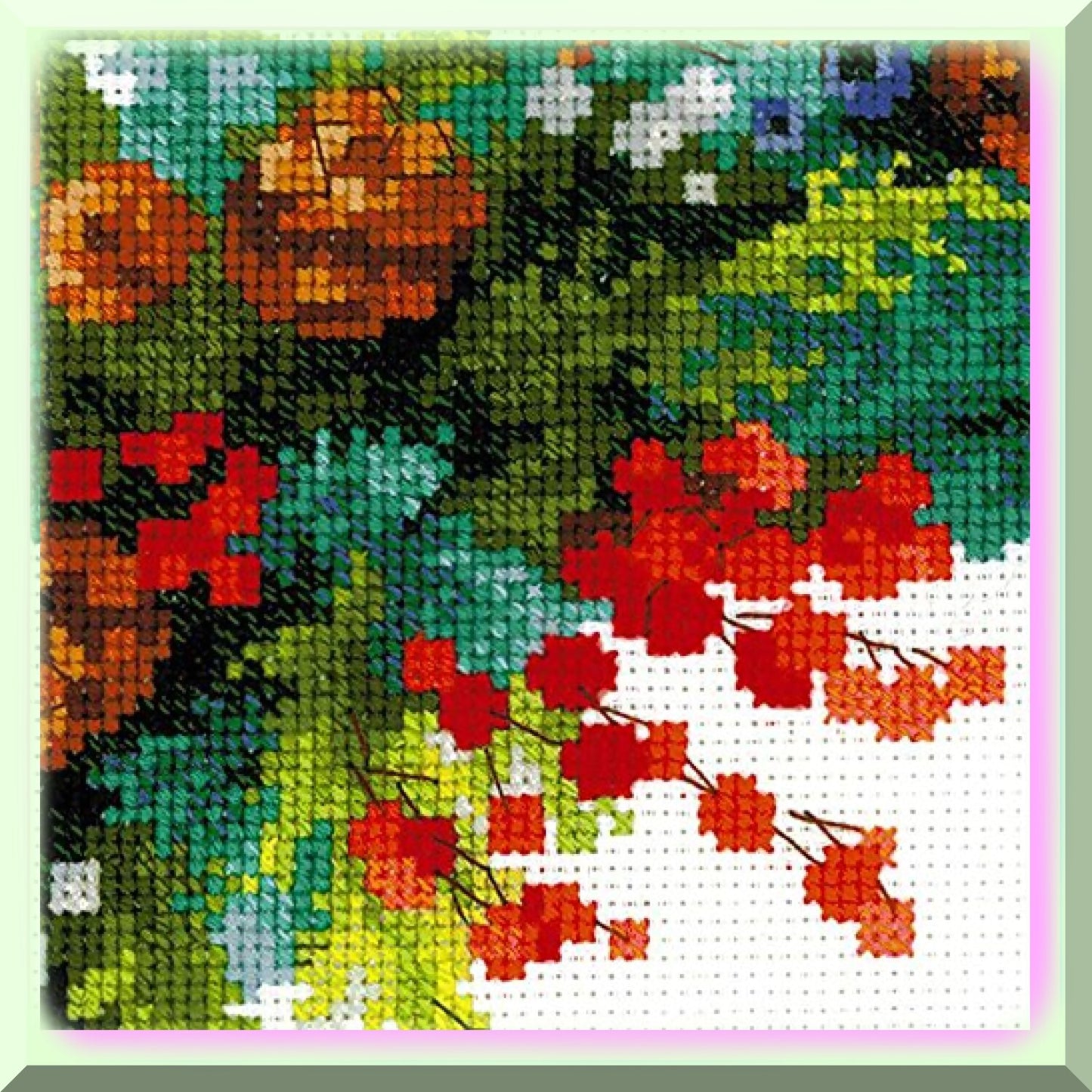 Cross Stitch Kit with 29 Colors for Holiday Decor