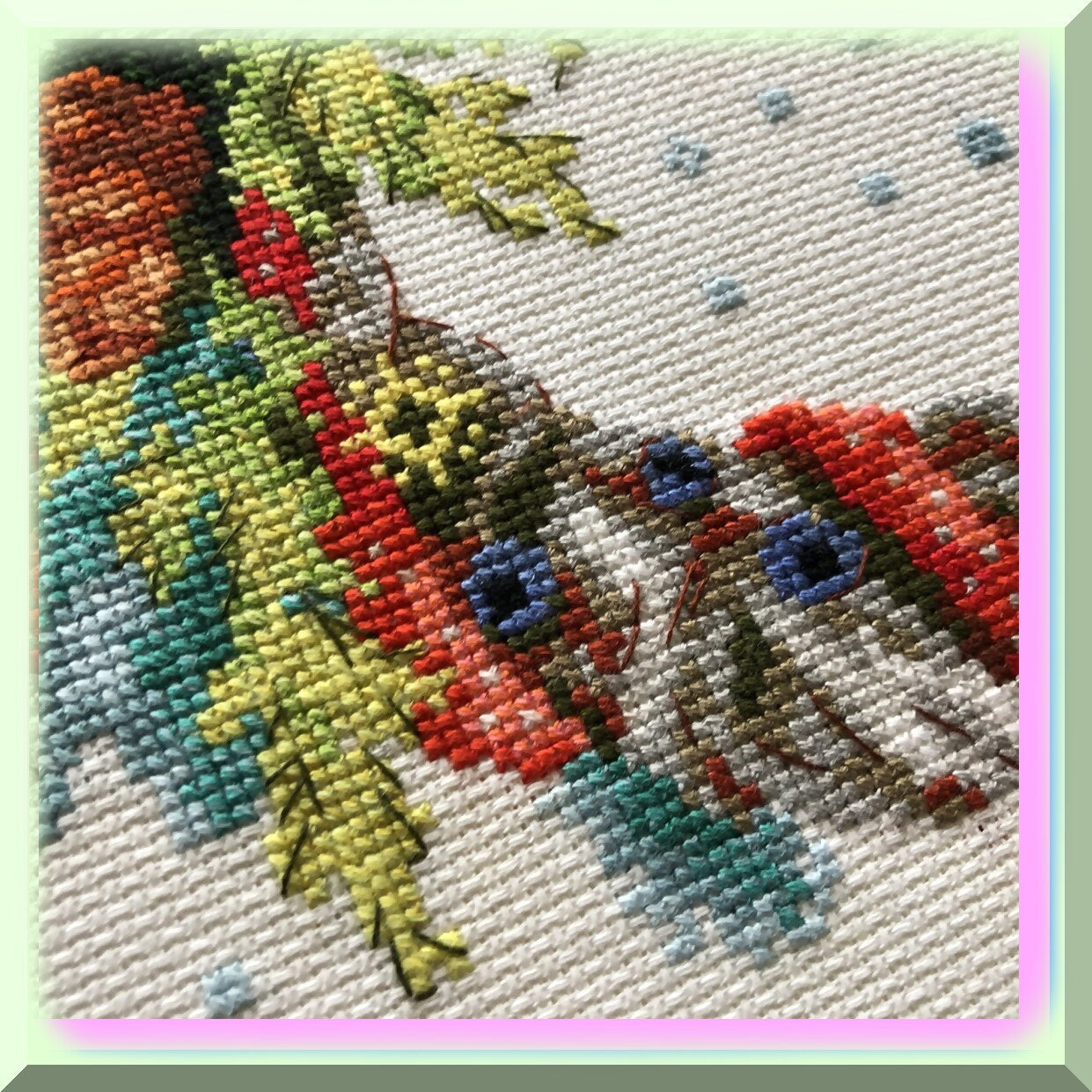 Cross Stitch Kit with 29 Colors for Holiday Decor