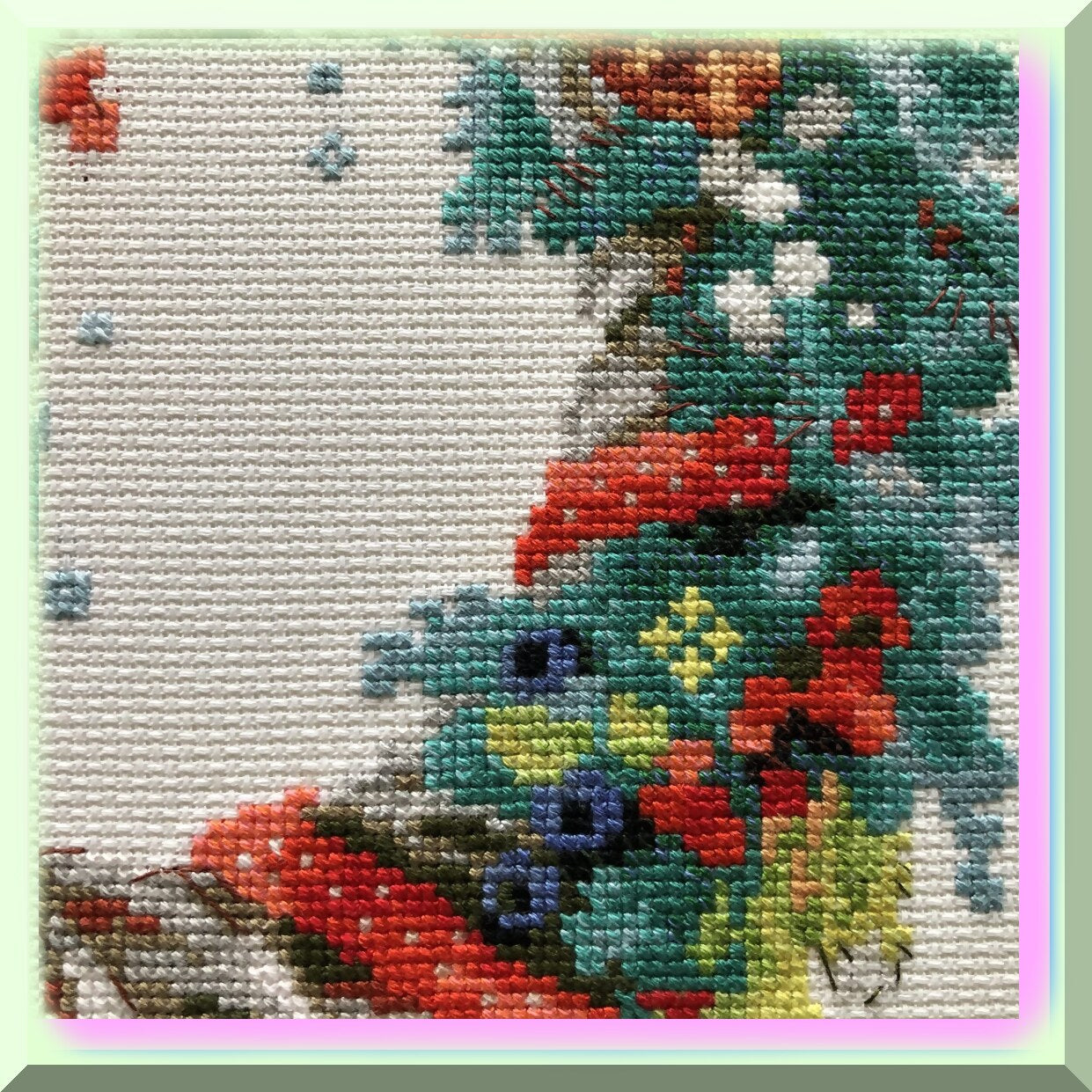 Cross Stitch Kit with 29 Colors for Holiday Decor