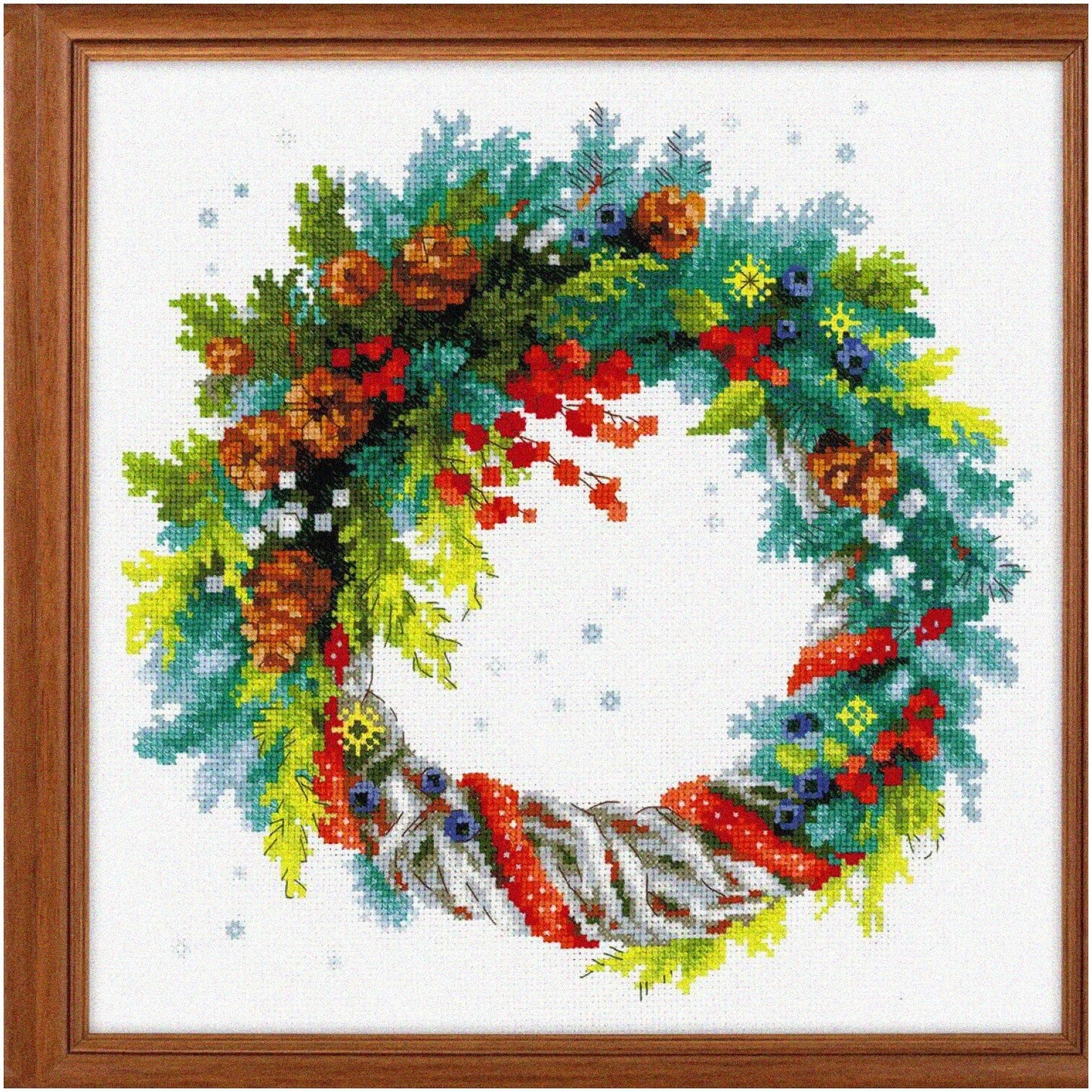 Cross Stitch Kit with 29 Colors for Holiday Decor