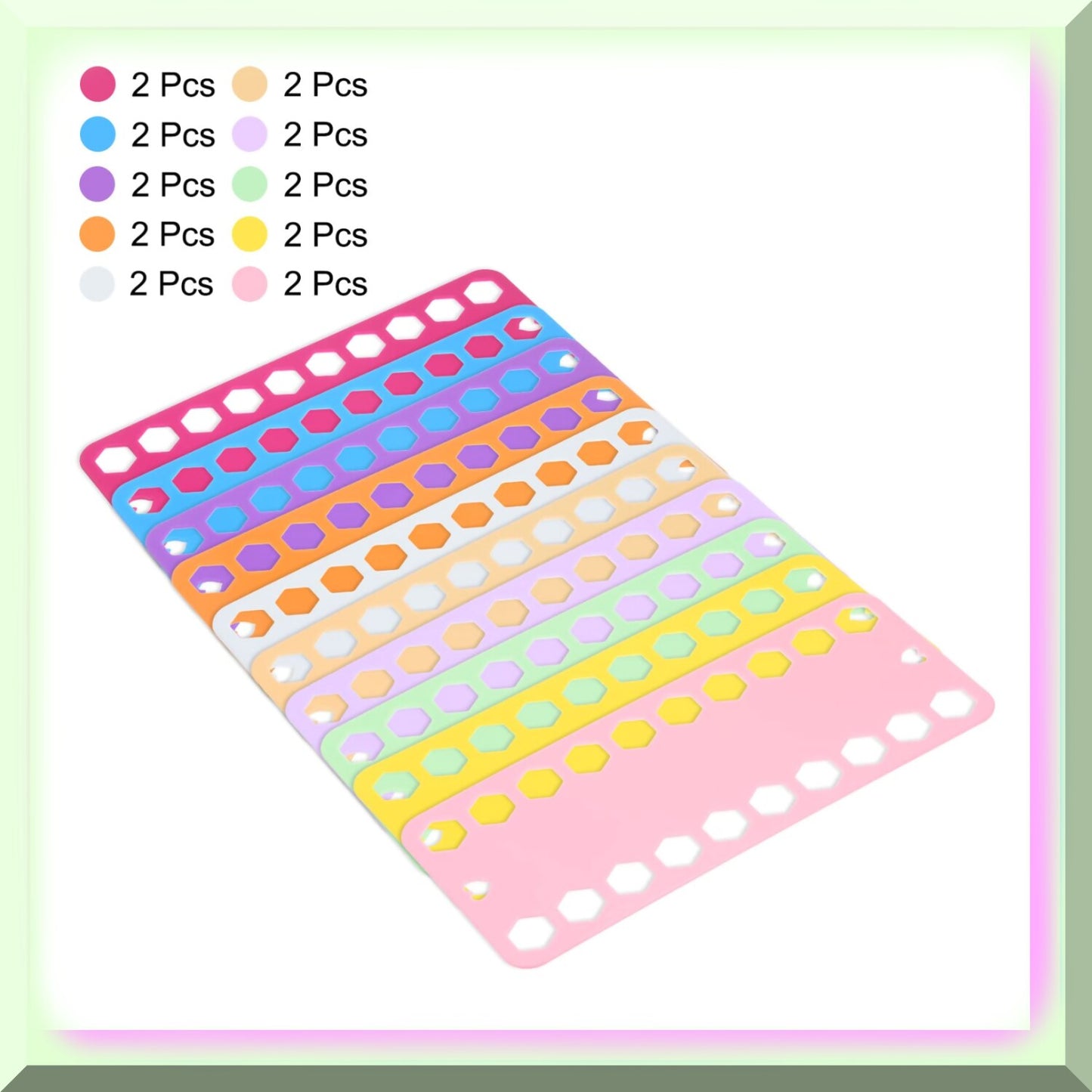 Colorful Embroidery Floss Organizer with 10 Cards and 20 Slots