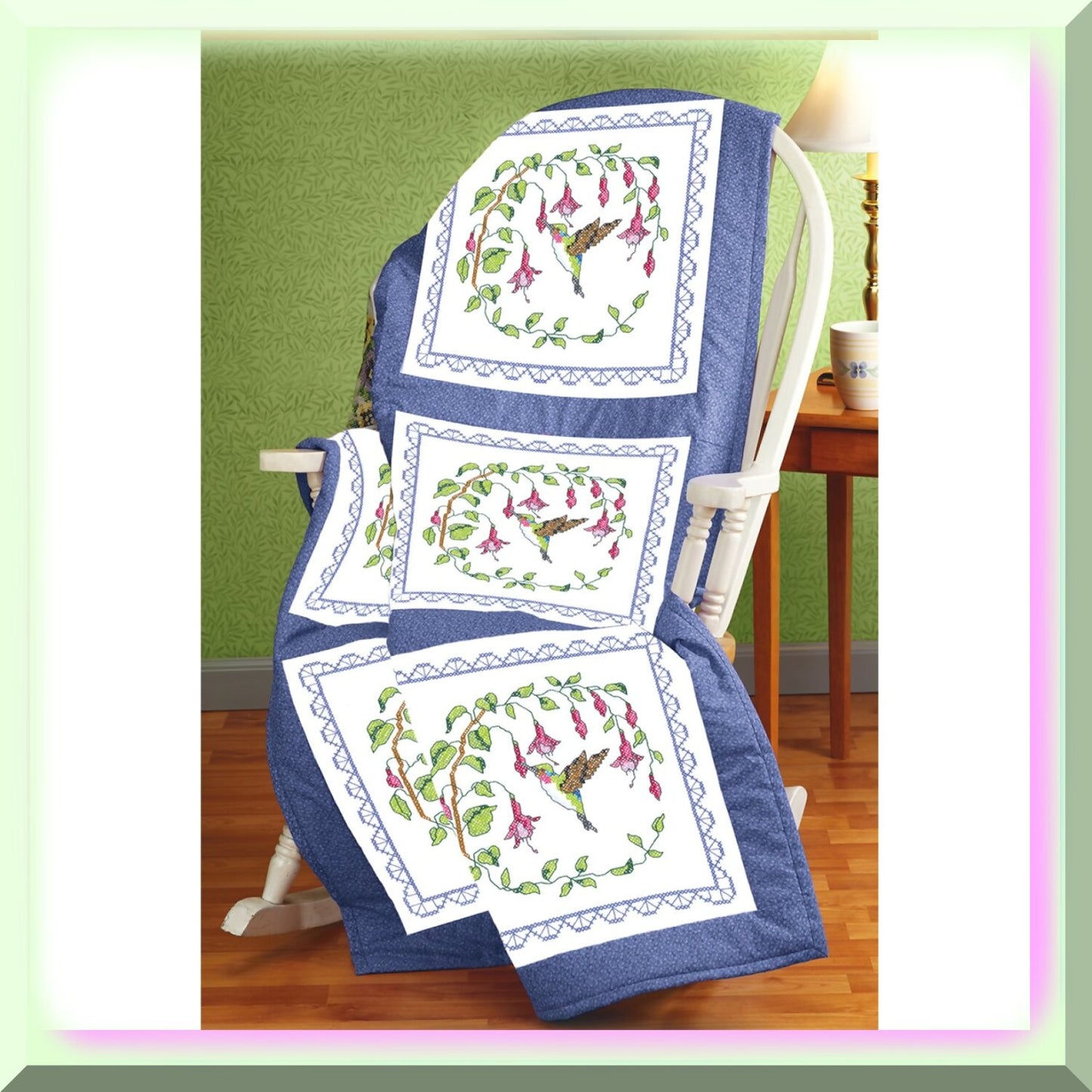 Cross Stitch Quilt Blocks Set of 6 for DIY Home Decor