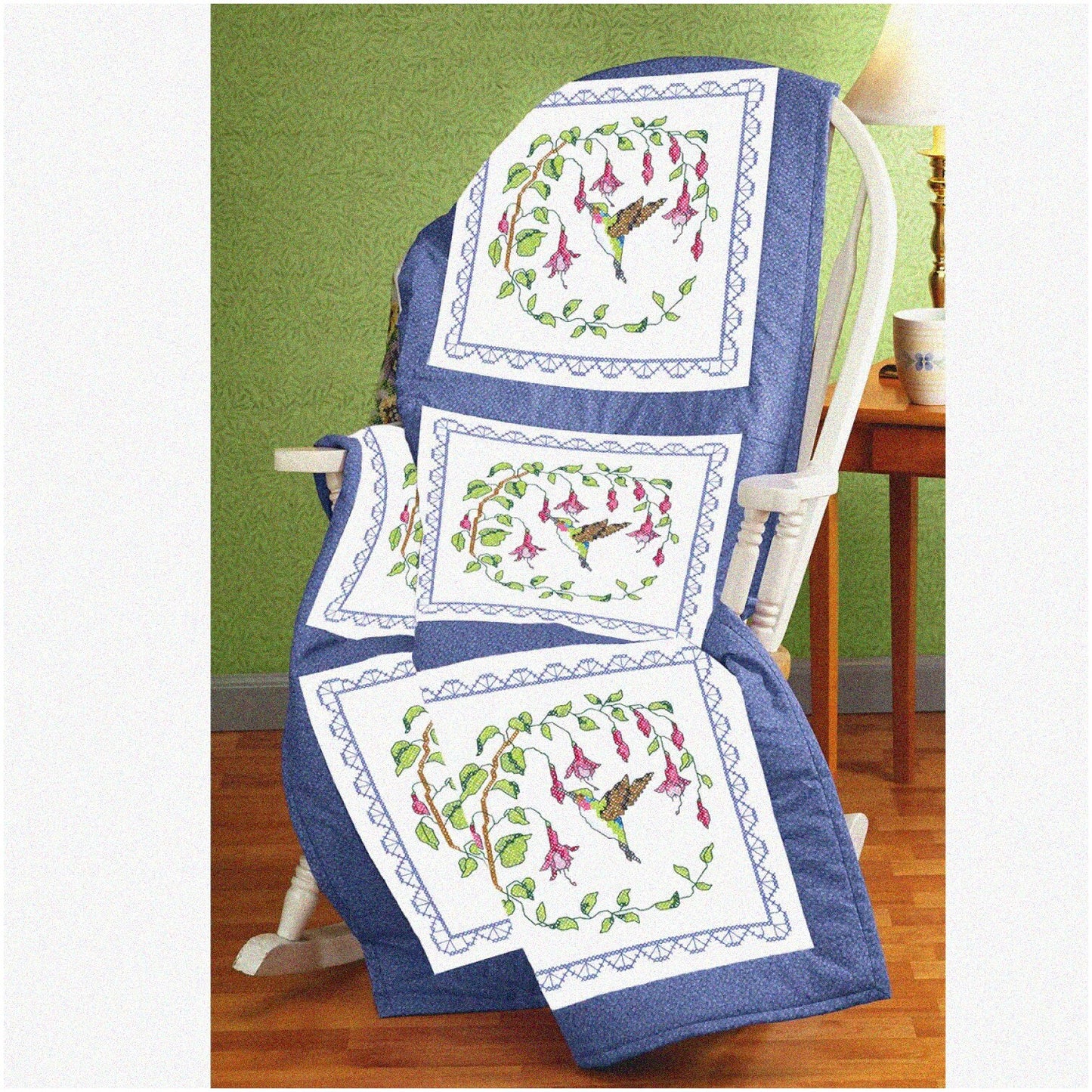Cross Stitch Quilt Blocks Set of 6 for DIY Home Decor