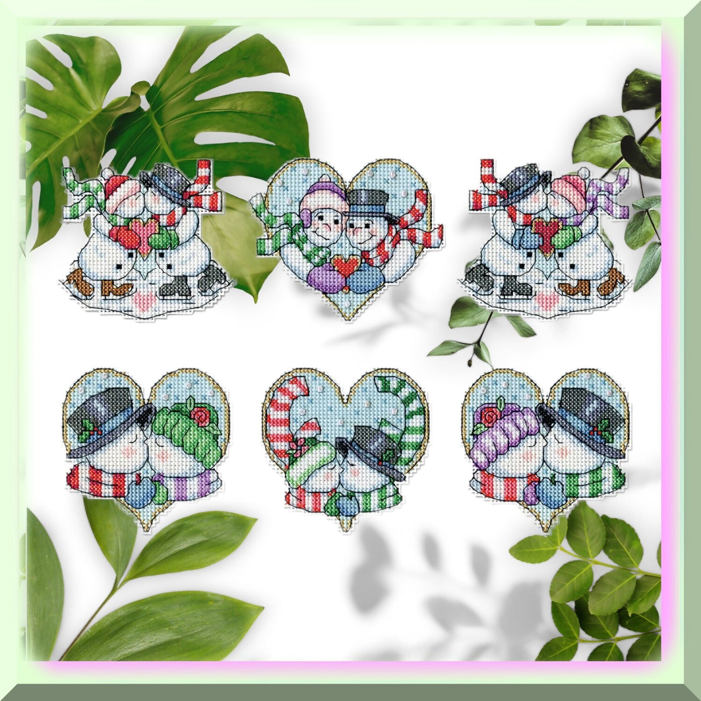 Counted Cross Stitch Ornament Kit for Snow Couple