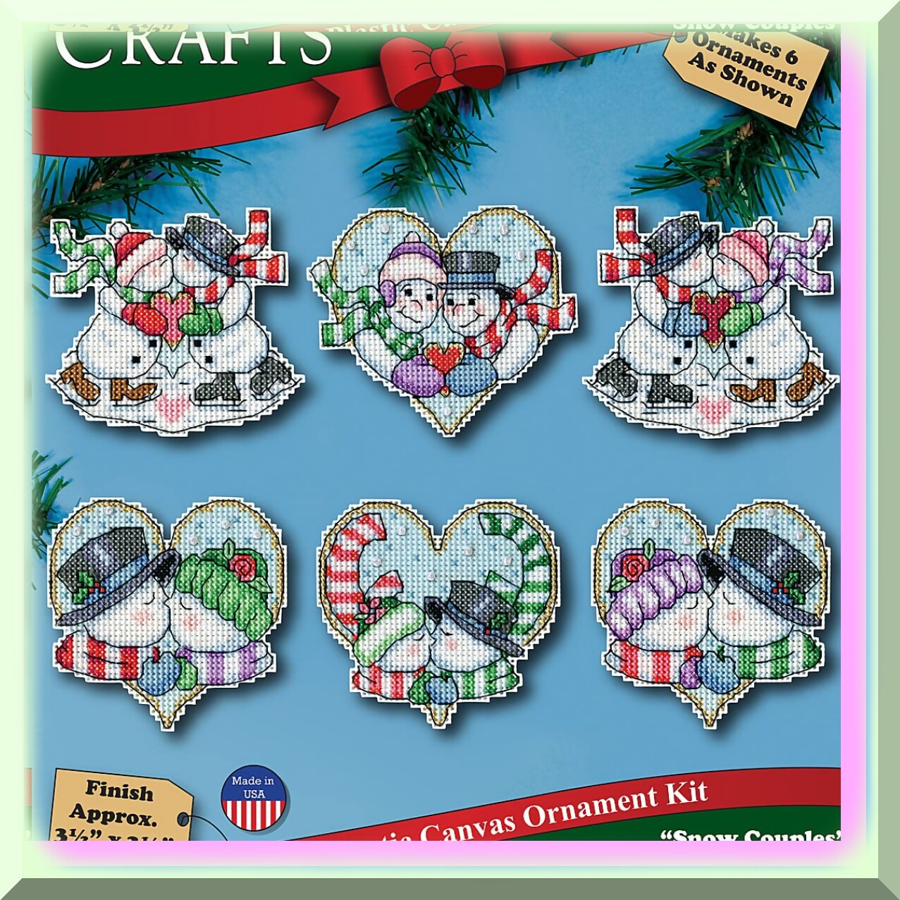Counted Cross Stitch Ornament Kit for Snow Couple