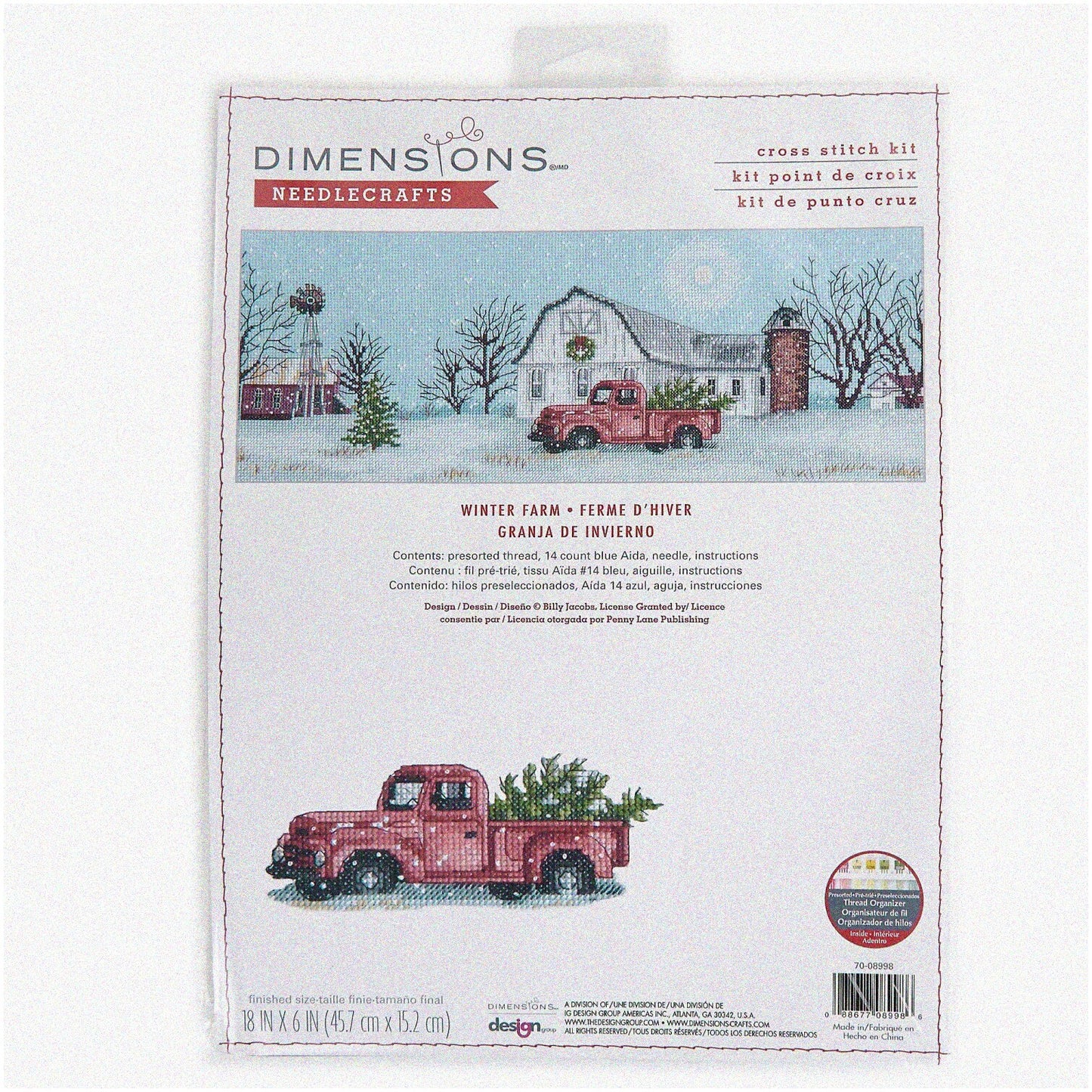 Winter Farm Cross Stitch Kit for Countryside Scene