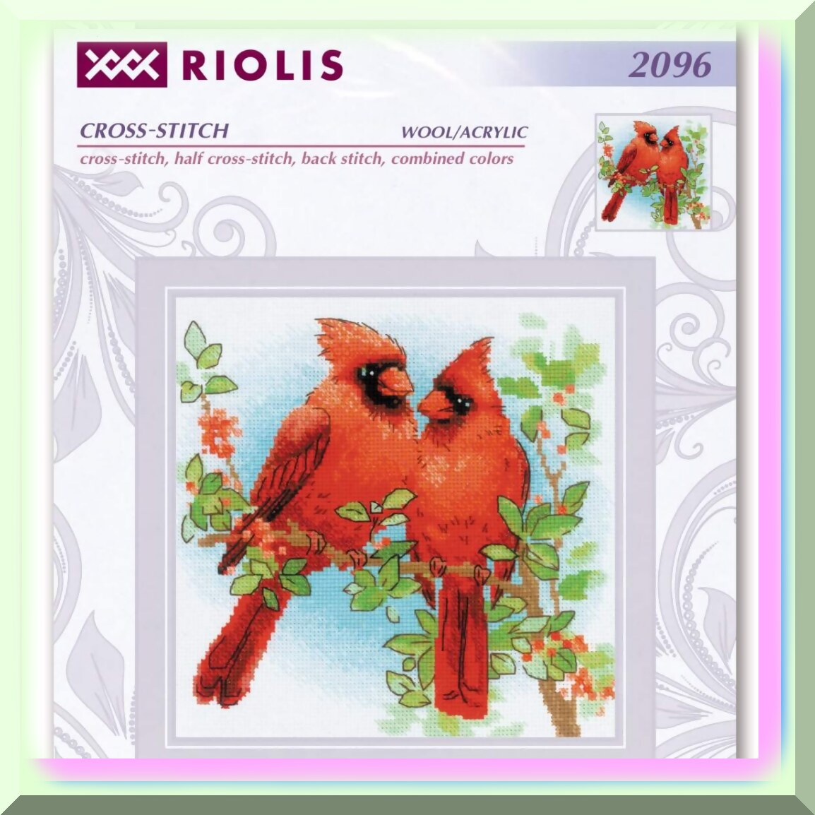 Vibrant Red Cardinal Cross Stitch Kit for Beginners