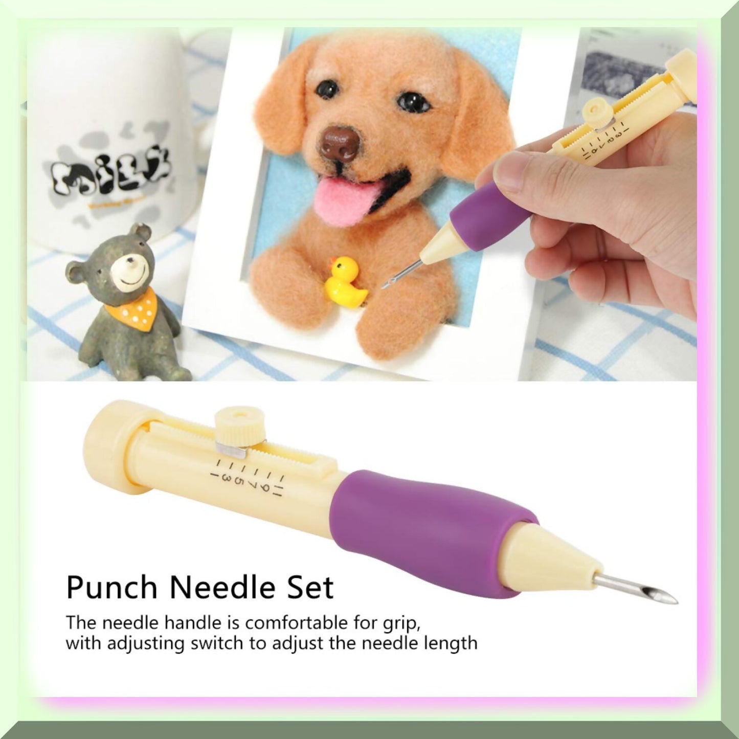DIY Embroidery Kit with Multifunction Needles and Gradient Pen