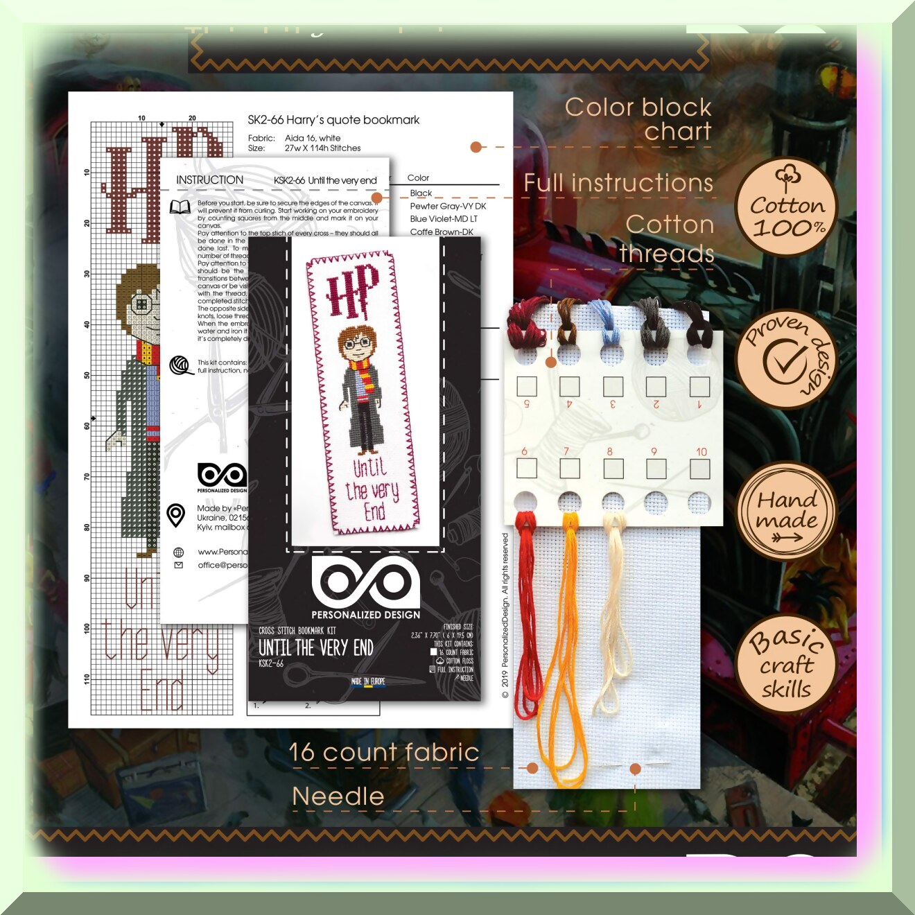 Cross Stitch Bookmark Kit for Literary Fans