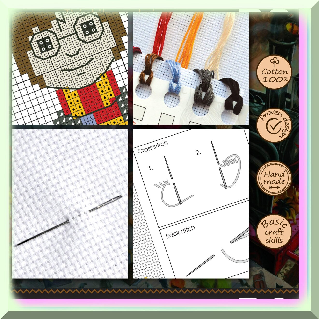 Cross Stitch Bookmark Kit for Literary Fans