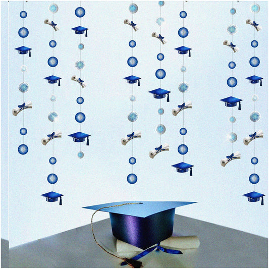 Blue Graduation Garland Set with Silver Thread