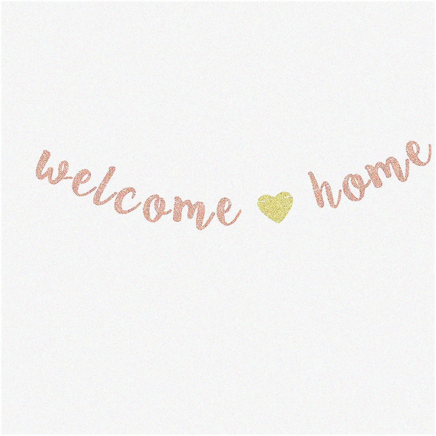 Welcome Home Banner Rose Gold Glitter Party Decorations