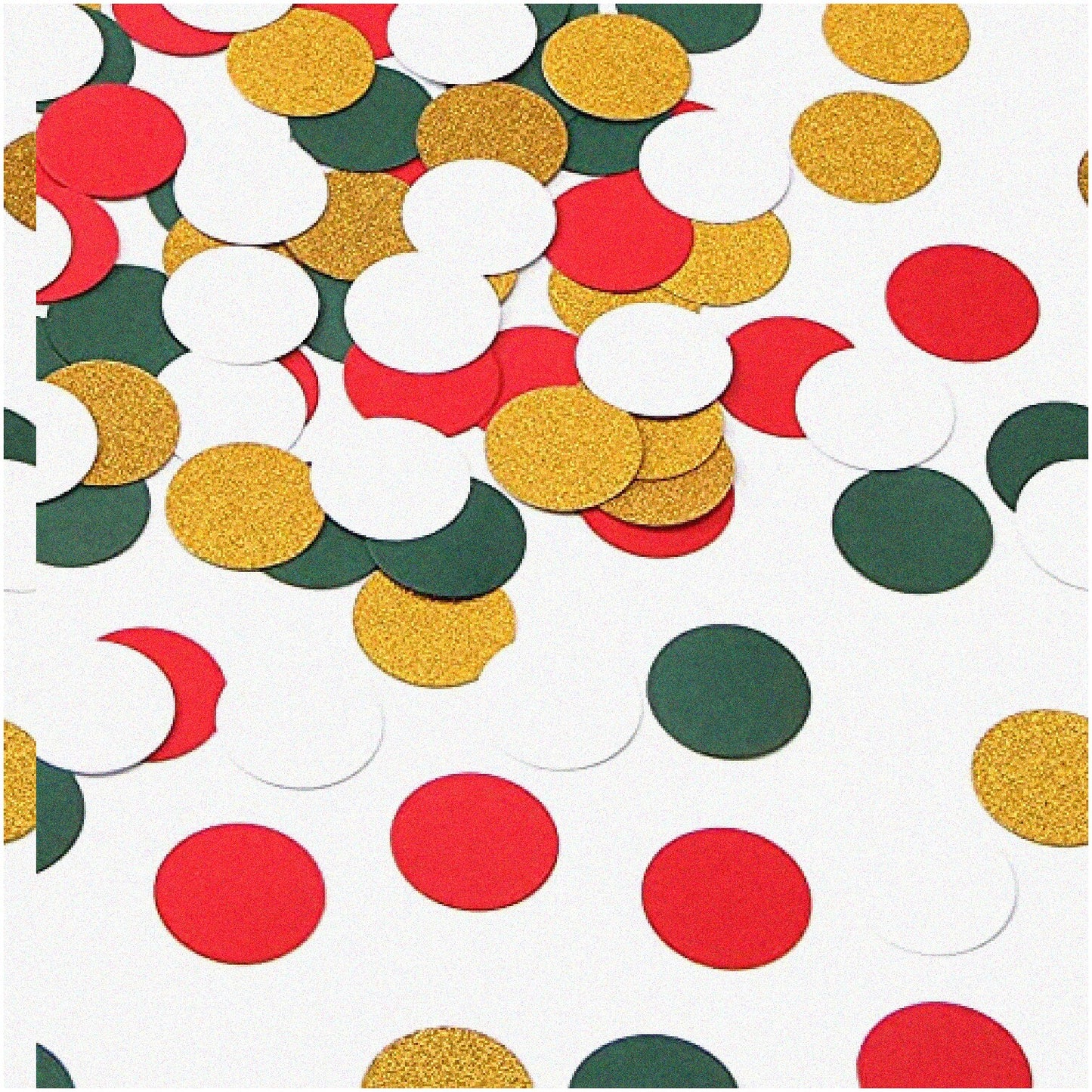 Festive Sparkle Paper Confetti 300pcs Red Green White Gold