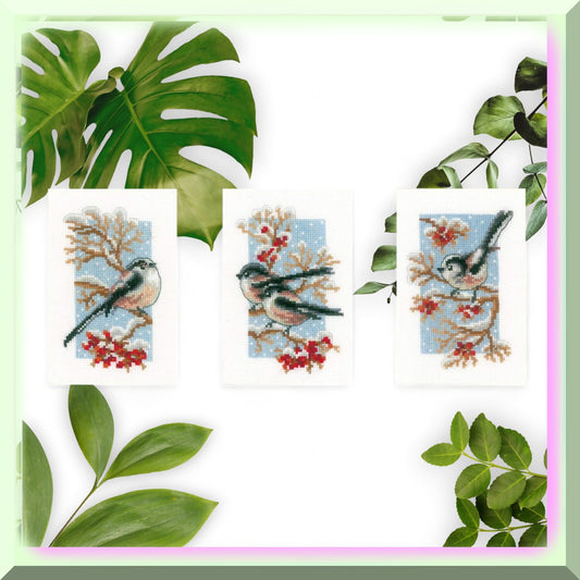 Miniature Cross Stitch Kit with Tits and Berries