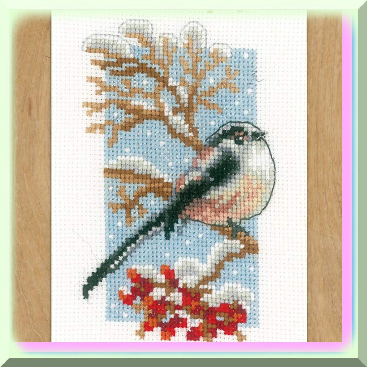 Miniature Cross Stitch Kit with Tits and Berries
