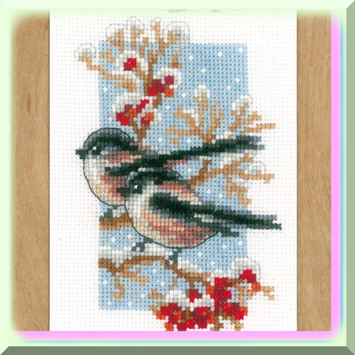 Miniature Cross Stitch Kit with Tits and Berries